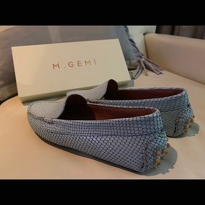 Italian loafers stunning pale blue M. Gemi Drivers
